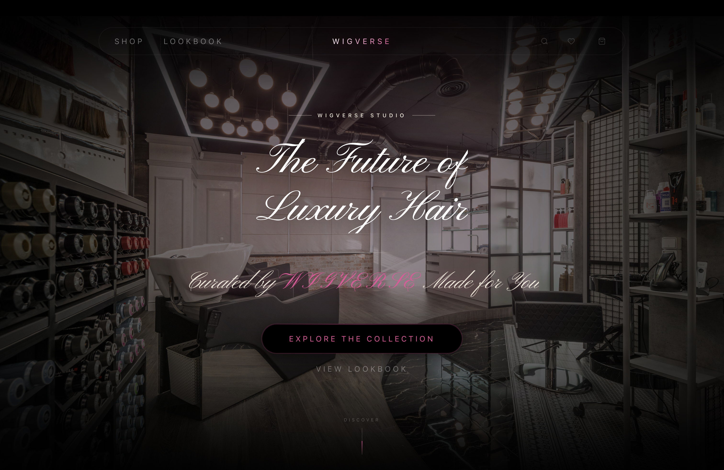 WigVerse luxury beauty e-commerce app screenshot